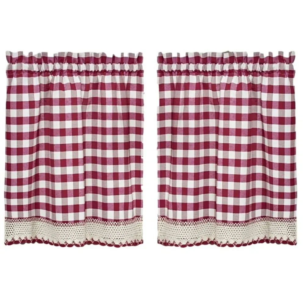 Woven Trends Designer Home Modern Kitchen Curtain Panels, 24L x 29W Inches